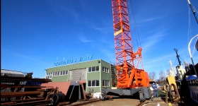 Crane in shipyard