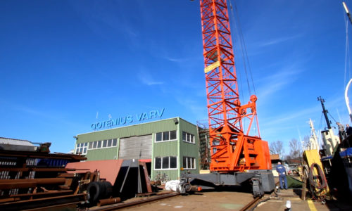 Crane in shipyard