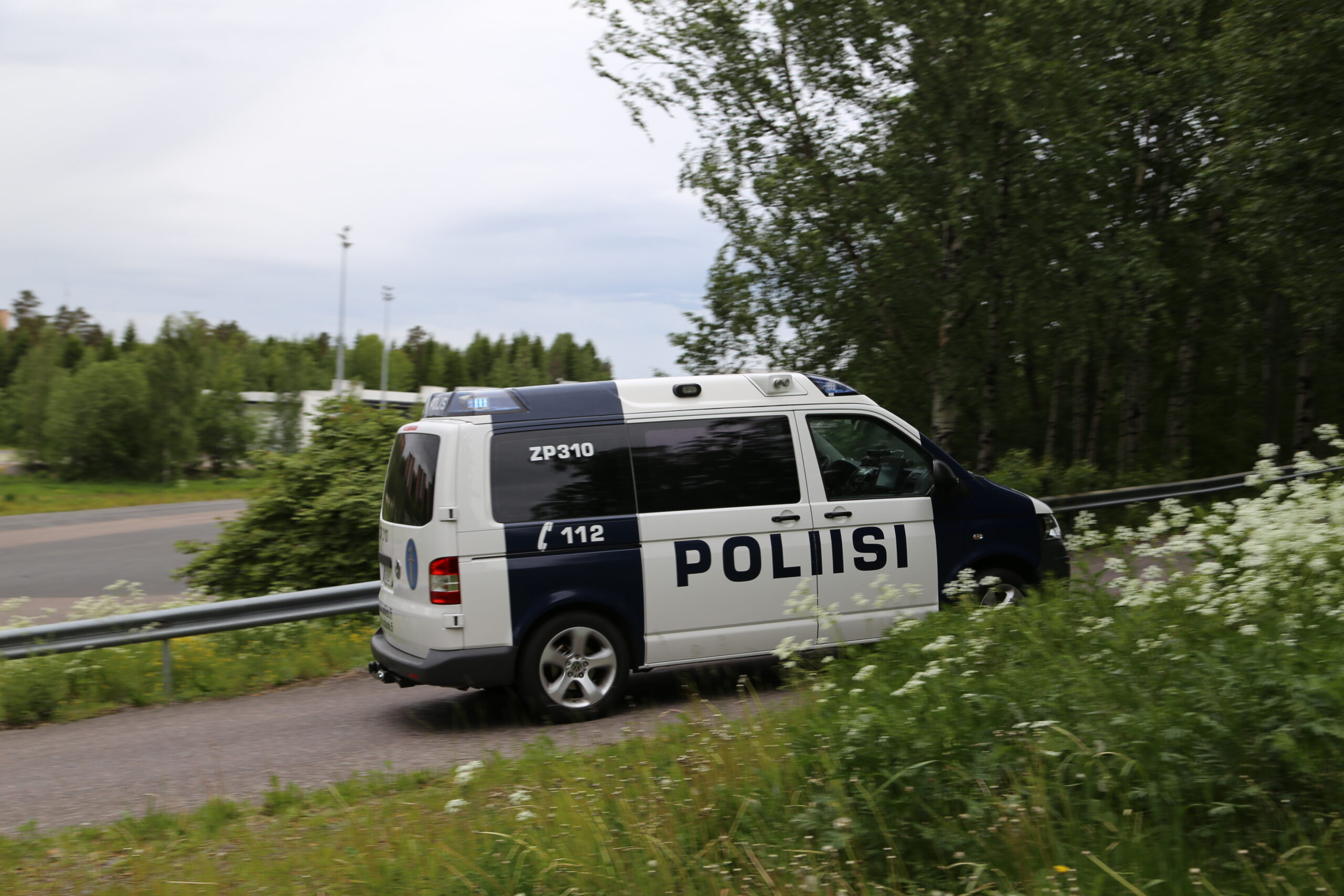 Police van passing by