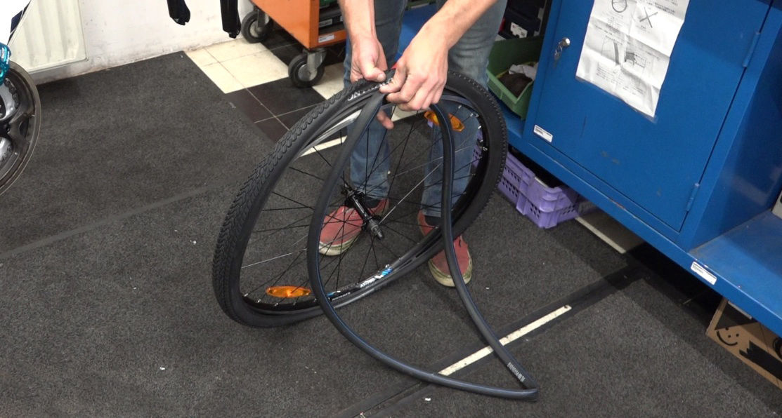 The inner tube is changed