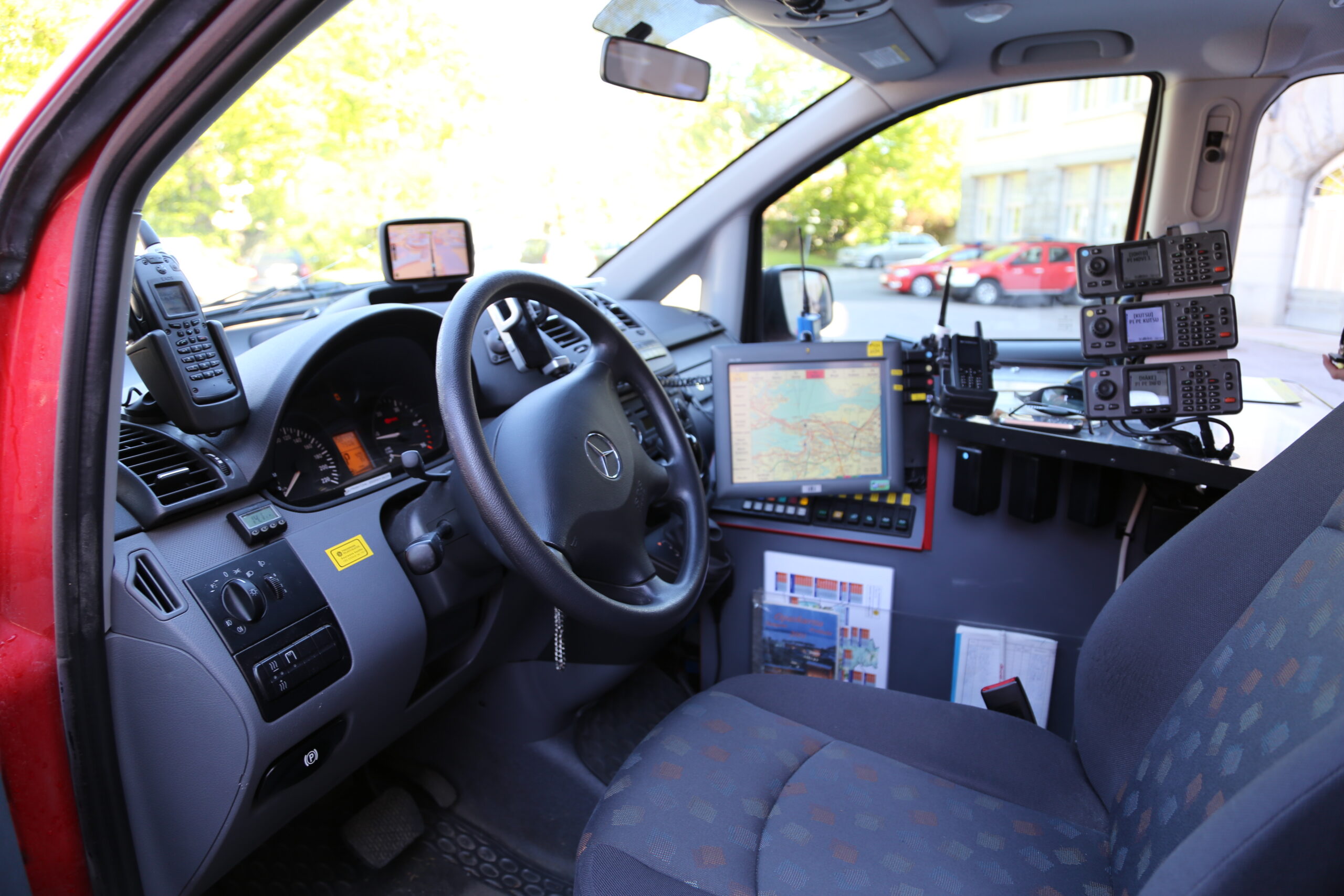 Siren of the fire chief’s van inside