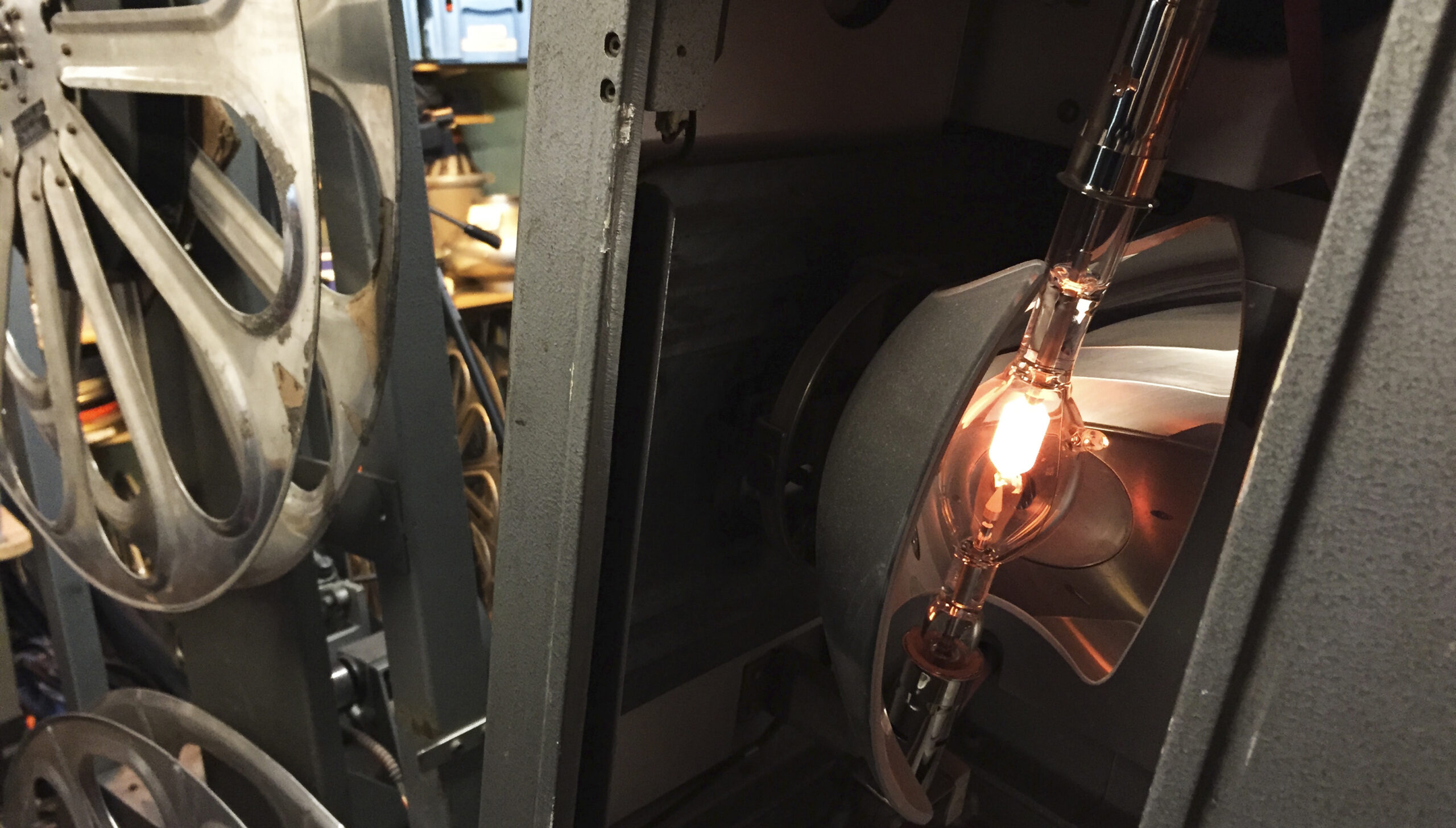 Projector running with the light on