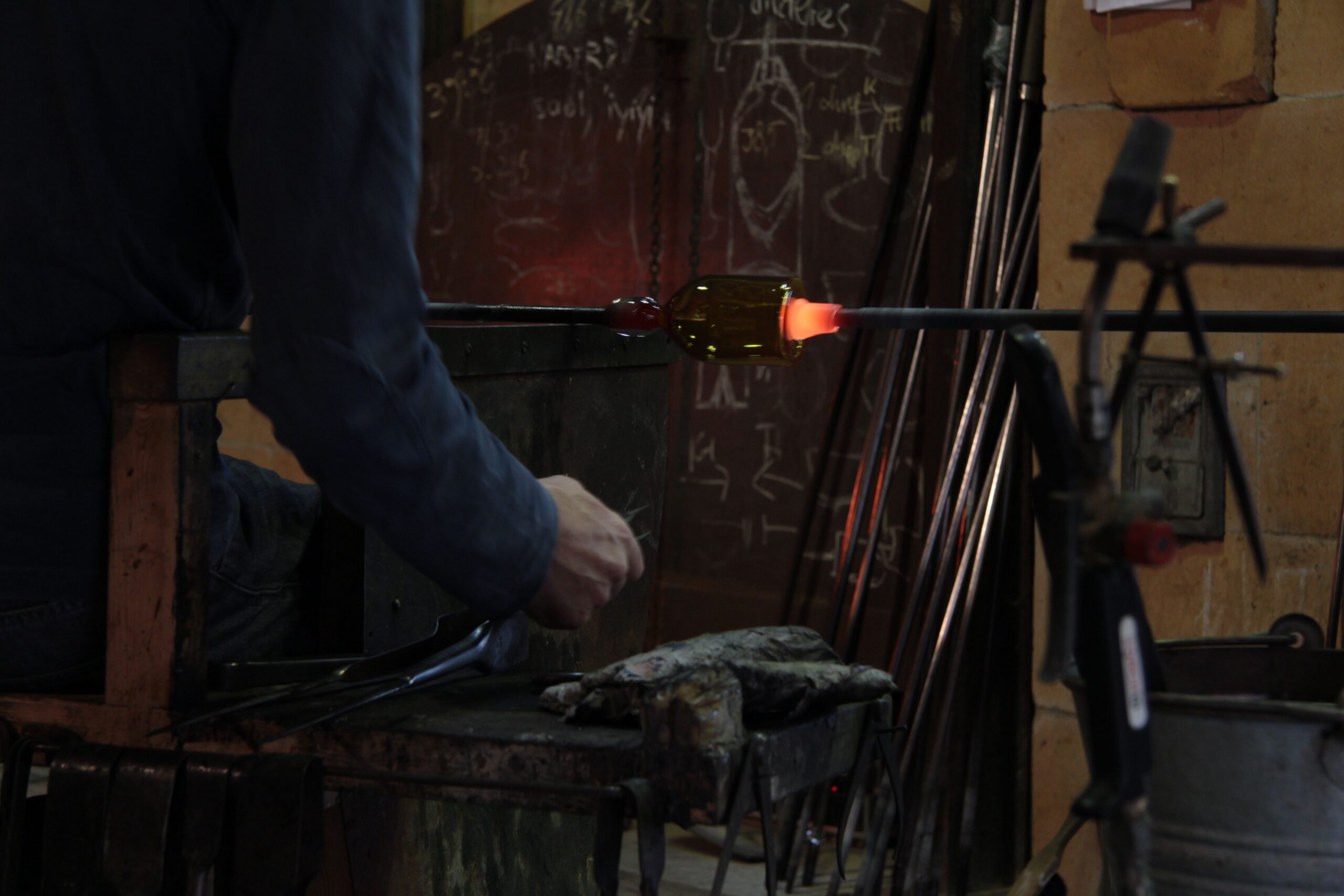 Glass-blowing III: forming the drink opening