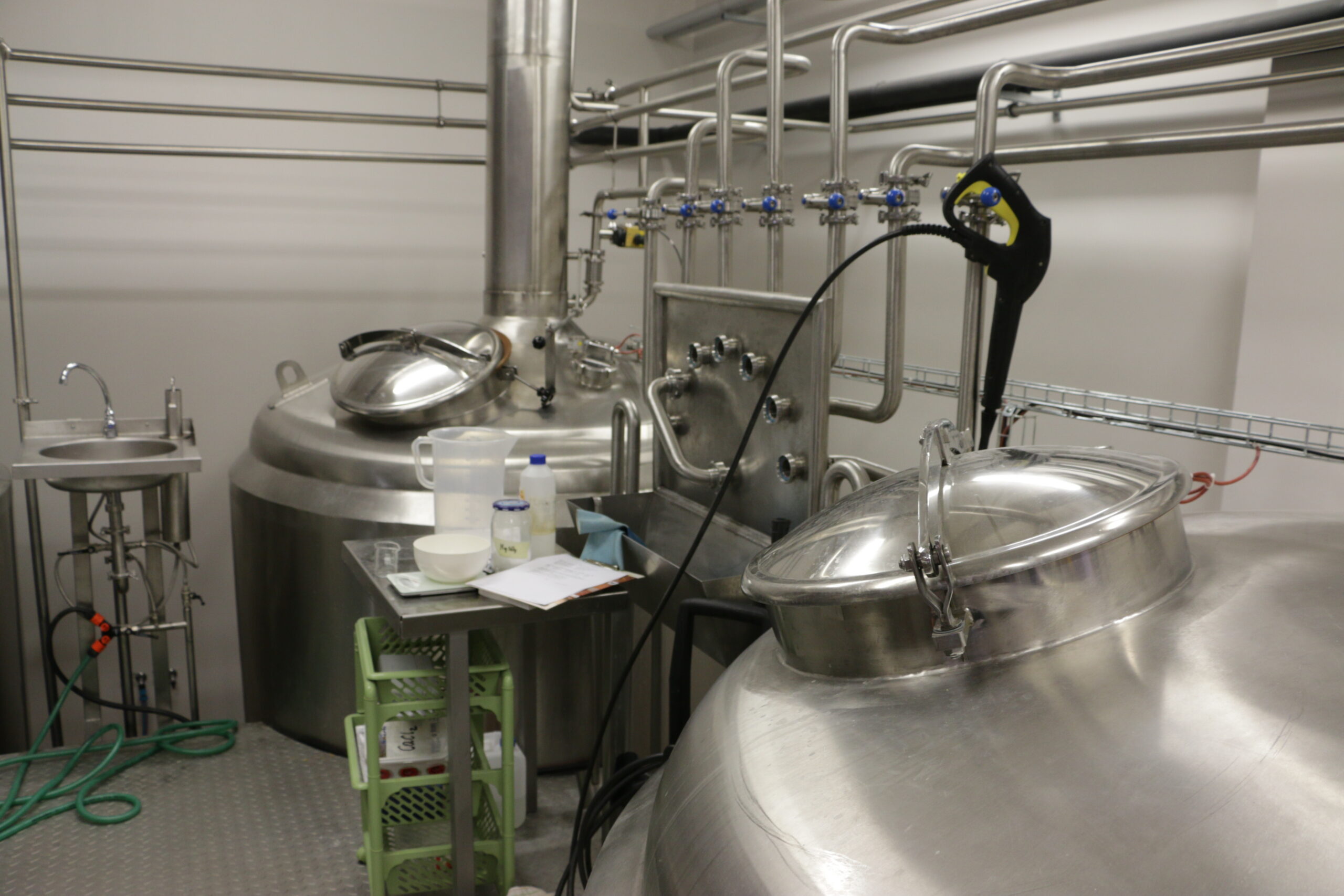 Brewery: pouring wort into a whirlpool (5)