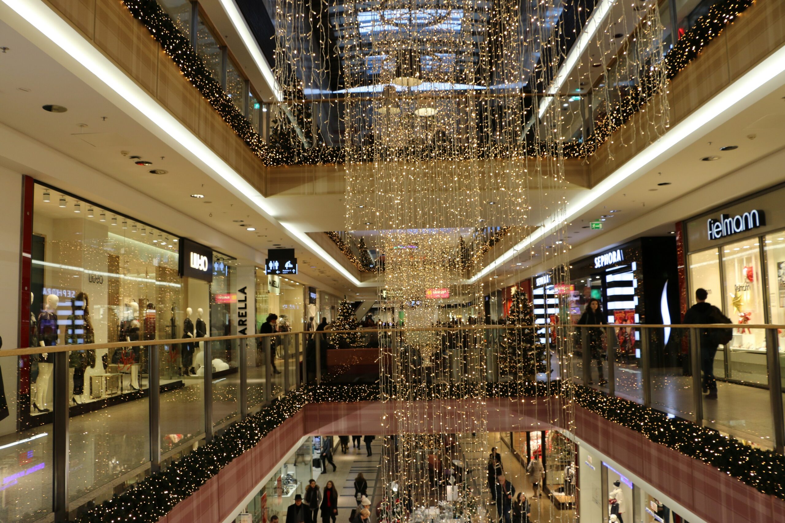 Shopping mall in Krakow in Christmas time