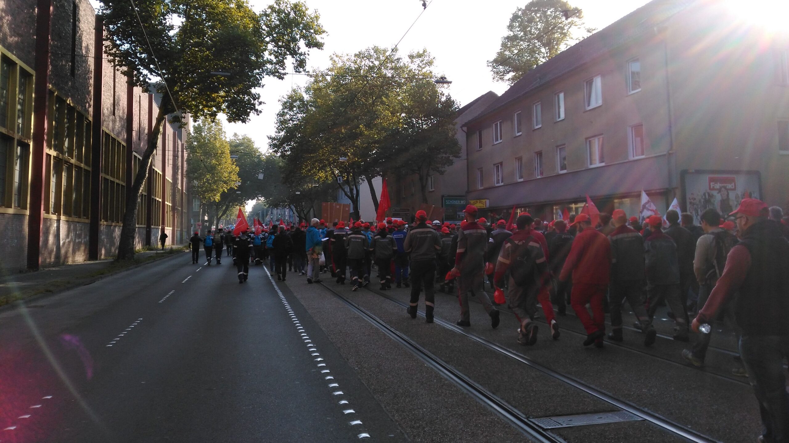 IG Metall Workers’ Union Protest IV: Walking within the Protest March towards the Rally