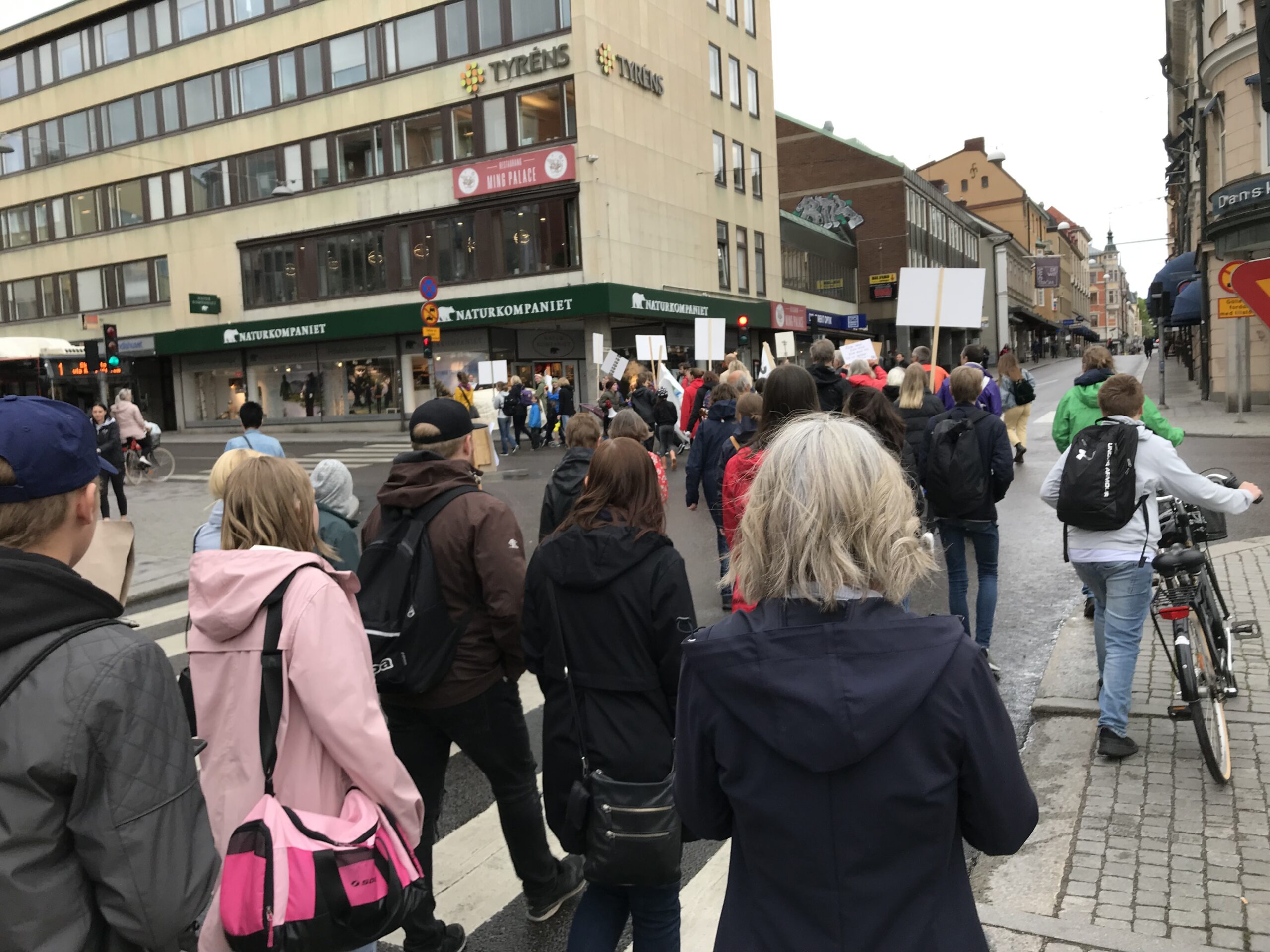 Fridays for future (Linköping): walking along protest march