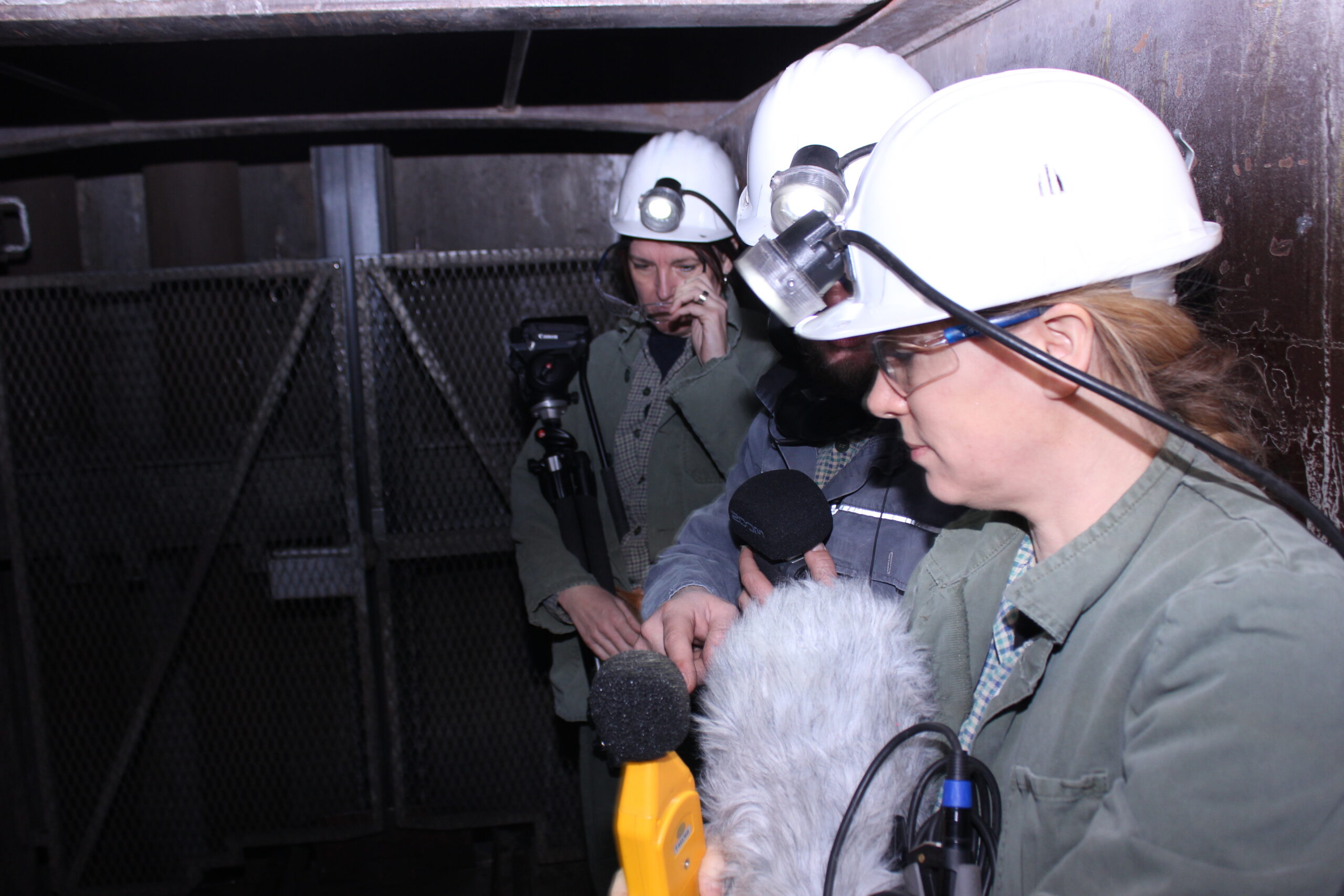 The Velenje Coal Mine, Hoist in to the mine, descending into the mine in GHH cage