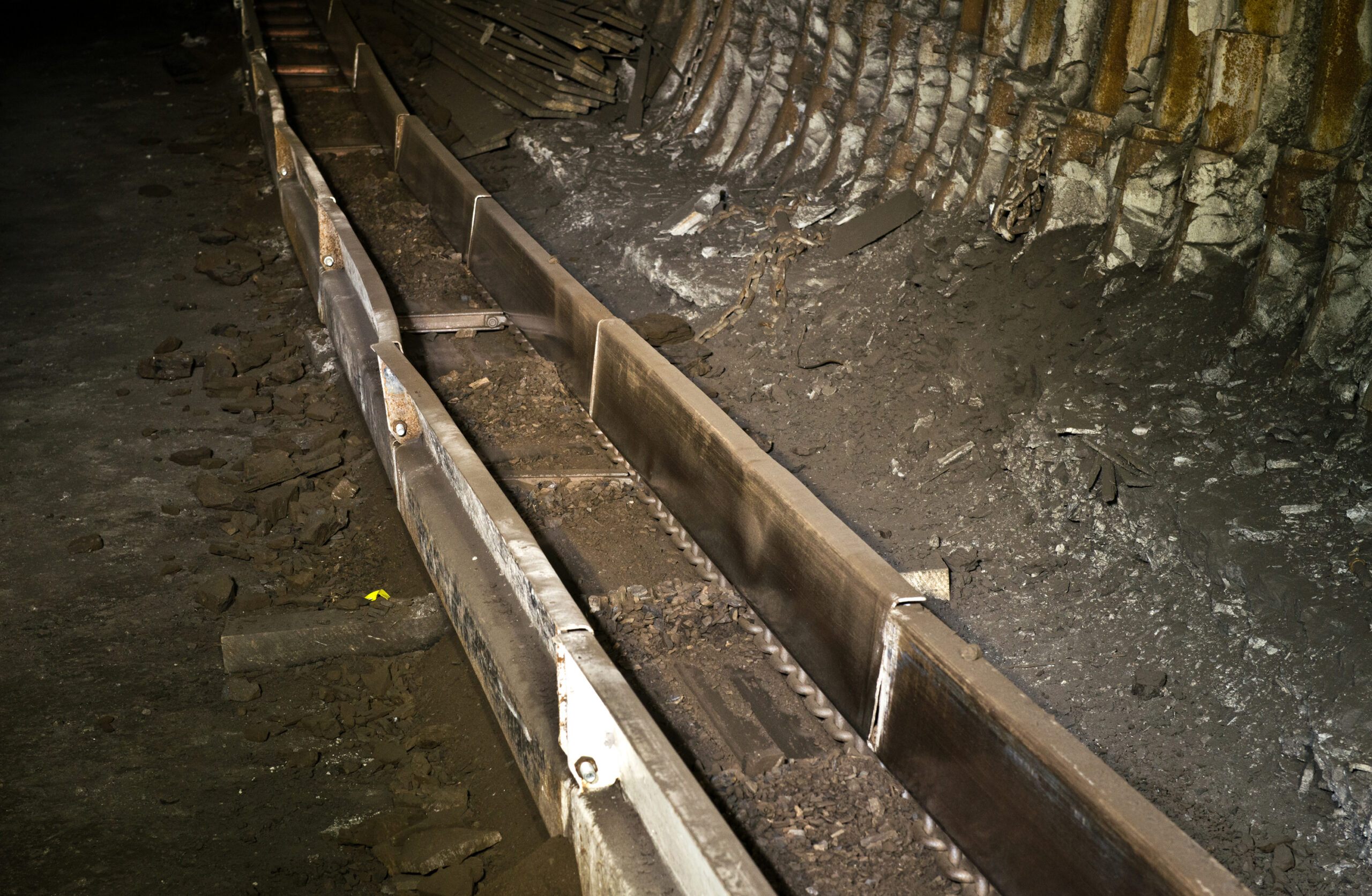 The Velenje Coal Mine, Running of the chain conveyor SKAT on roadway heading site number 7