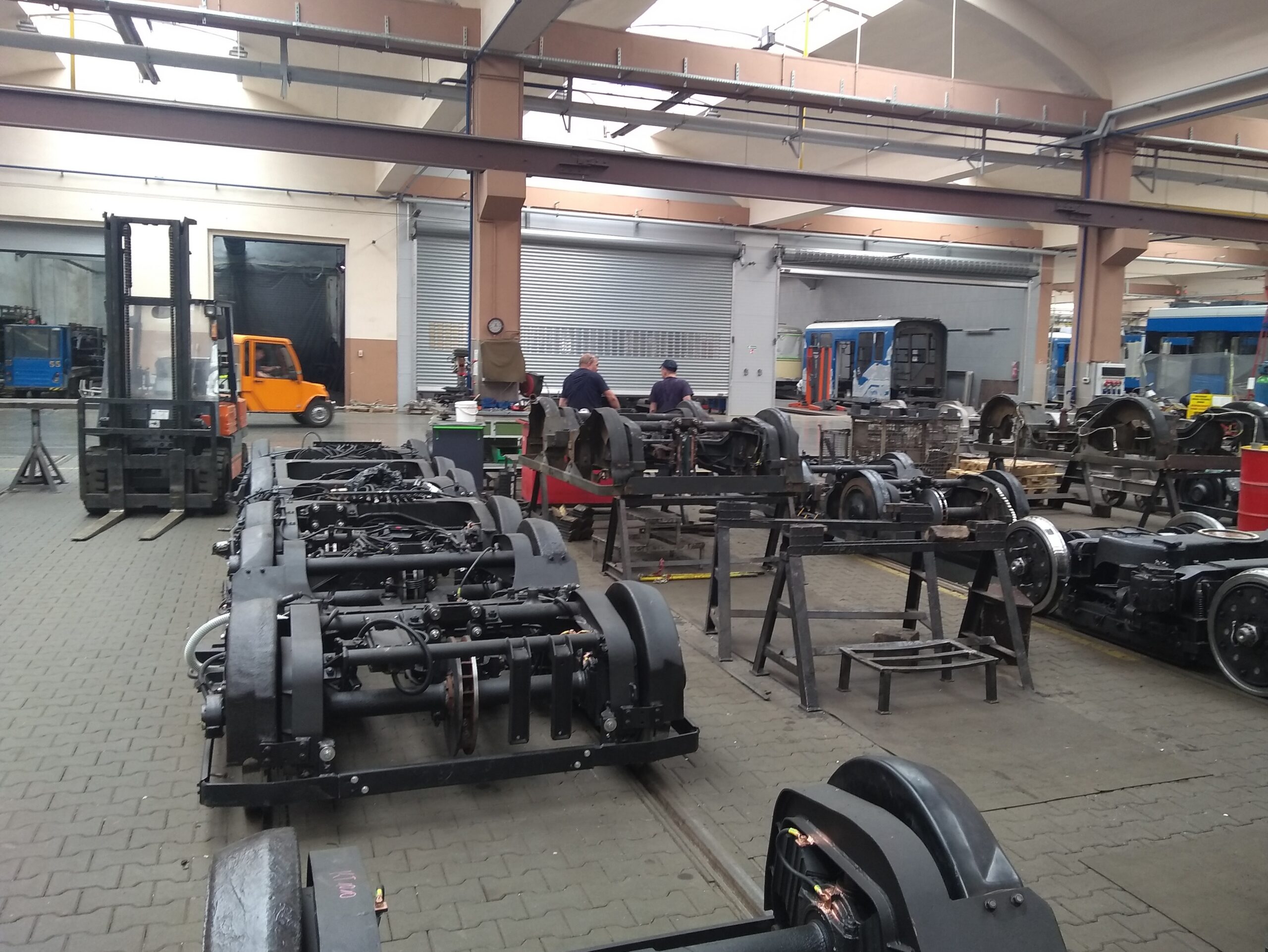 Work at the tram depot - repair hall